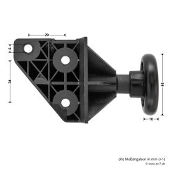 Hörmann EcoStar Rollenhalter Mit Laufrolle, Links 11 Hörmann EcoStar Rollenhalter Mit Laufrolle, Links -Bester Türzubehör Geschäft 1084201 hoermann ecostar rollenhalter mit laufrolle links bemassung