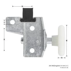 Hörmann Rollenhalter F80, Links -Bester Türzubehör Geschäft 1284003 hoermann rollenhalter f80 links bemassung