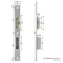 Hörmann Schließblech Für Hauptschloss THP/FSTHP DIN Links -Bester Türzubehör Geschäft 276986 hoermann schliessblech fuer hauptschloss thp fsthp din links bemassung