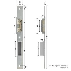 Hörmann Schließblech Für Hauptschloss THP/FSTHP DIN Rechts -Bester Türzubehör Geschäft 276988 hoermann schliessblech fuer hauptschloss thp fsthp din rechts bemassung