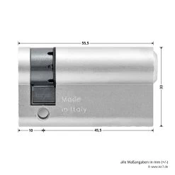 Hörmann Profil-Halbzylinder, 45,5 + 10 Mm, Links, TS 16 14 Hörmann Profil-Halbzylinder, 45,5 + 10 Mm, Links, TS 16 -Bester Türzubehör Geschäft 3014860 hoermann profil halbzylinder 45 5 10 mm links ts 16 zylinder seite masse