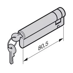 Hörmann Profil-Halbzylinder, 70,5 + 10 Mm, Schließhebel Links, TS 42 -Bester Türzubehör Geschäft 3021076 hoermann profil halbzylinder 705 10 mm skizze