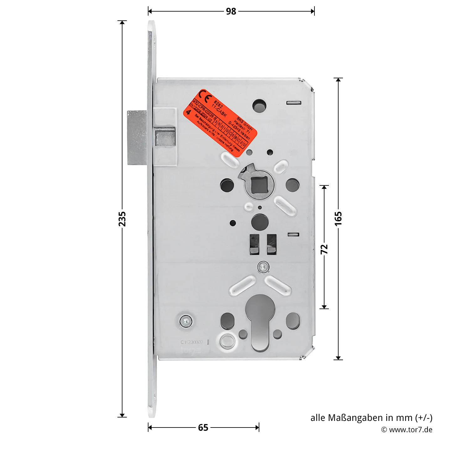 Hörmann Einsteck Rohrprofilschloss 1306 Für Nebentüren, PZ, Rechts 7 Hörmann Einsteck Rohrprofilschloss 1306 Für Nebentüren, PZ, Rechts – Bild 7