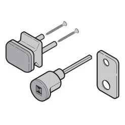 Hörmann Außengriffgarnitur, Aluguss, PZ, TS 42,5 Mm, Neusilber