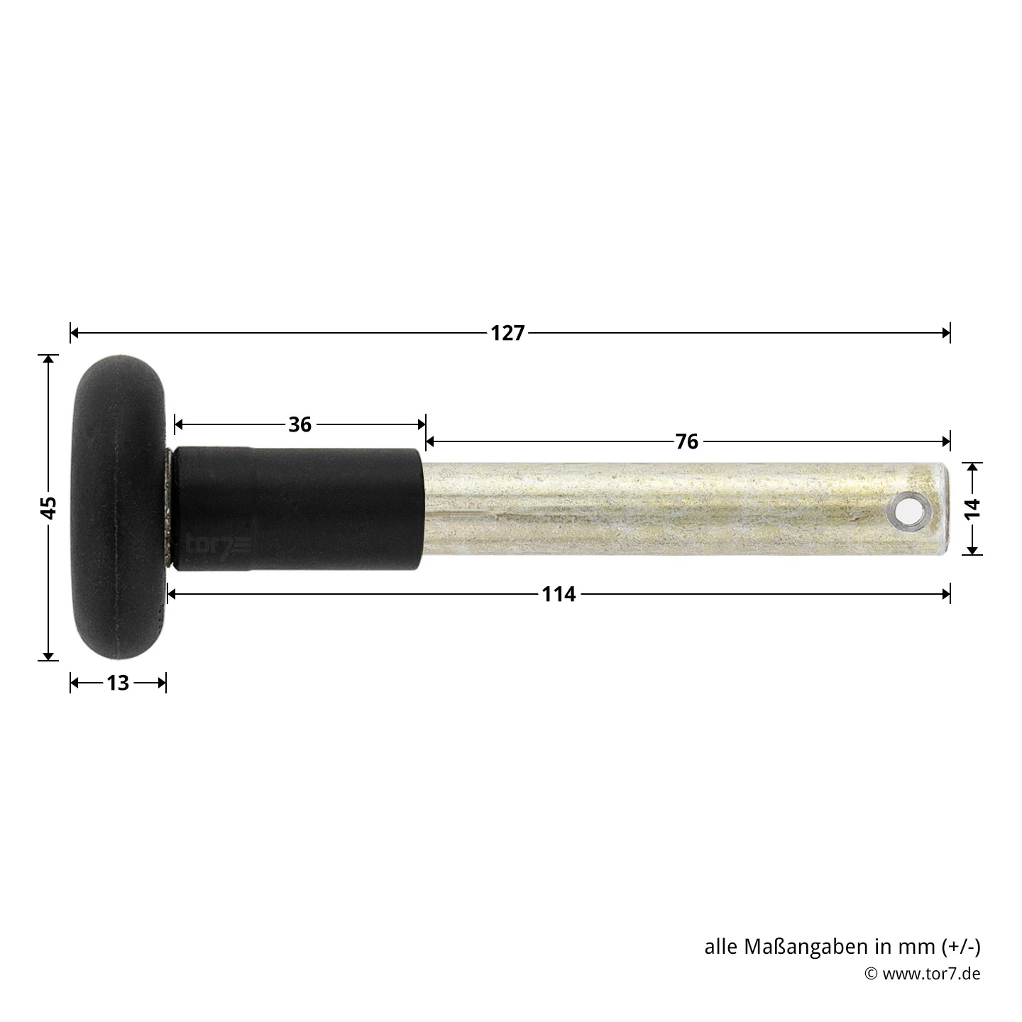 Hörmann Laufrolle Mit Kugellager Und Splintbohrung, DPU 3 Hörmann Laufrolle Mit Kugellager Und Splintbohrung, DPU – Bild 3