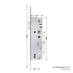Hörmann Einsteck-Rohrprofilschloss KFV Für Schlupf-und Nebentüren, PZ -Bester Türzubehör Geschäft 3095108 hoermann einsteck rohrprofilschloss 1314 fuer schlupf und nebenturen pz breite laenge