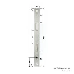 Hörmann Einsteck-Rohrprofilschloss KFV Für Schlupf-und Nebentüren, PZ -Bester Türzubehör Geschäft 3095108 hoermann einsteck rohrprofilschloss 1314 fuer schlupf und nebenturen pz stulp breite laenge