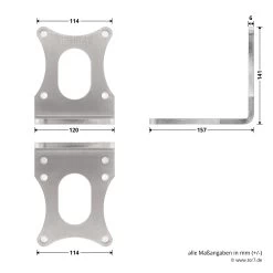 Hörmann Beschlags-Set VersaMatic, Edelstahlausführung -Bester Türzubehör Geschäft 437018 hoermann beschlags set versamatic edelstahlausfuehrung antriebswinkel masse