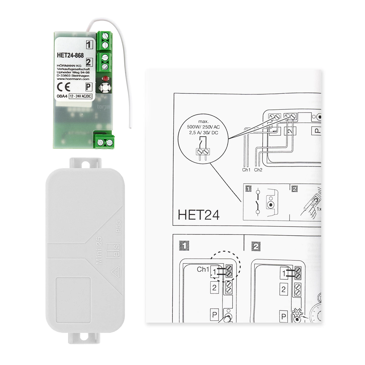 Hörmann 2-Kanal-Relais-Empfänger HET 24, 868 MHz 8 Hörmann 2-Kanal-Relais-Empfänger HET 24, 868 MHz – Bild 8