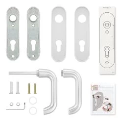 Hörmann Drückergarnitur D110 Kurzschild PZ, Alu -Bester Türzubehör Geschäft 449910 hoermann drueckergarnitur mit kurzschild pz gelocht alu lieferumfang