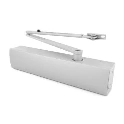 Hörmann GEZE Türschließer TS 4000, Silber -Bester Türzubehör Geschäft 453030 geze tuerschliesser ts 4000 silber mit gestaenge perspektive 2