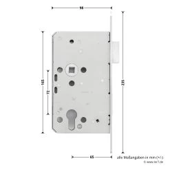 Hörmann Panikschloss 1201 PZ Für Stahltüren, Links -Bester Türzubehör Geschäft 478749 hoermann panikschloss 1201 pz dornmass 65 funktion e li masse seite