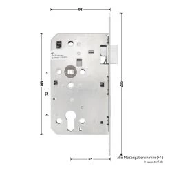 Hörmann Panikschloss ECO 112, Funktion D, Auswärts -Bester Türzubehör Geschäft 478765 hoermann panikschloss eco 112 funktion d auswaerts links masse seite