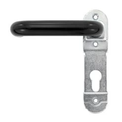 Hörmann FS Drückergarnitur D110 Kurzschild PZ, Schwarz -Bester Türzubehör Geschäft 498165 hoermann fs drueckergarnitur d 110 kurzschild pz gleitlager polyamid schwarz links bild 2