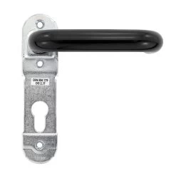 Hörmann FS Drückergarnitur D110 Kurzschild PZ, Schwarz -Bester Türzubehör Geschäft 498165 hoermann fs drueckergarnitur d 110 kurzschild pz gleitlager polyamid schwarz rechts bild 2