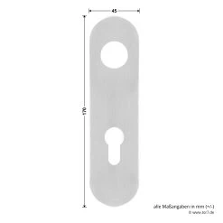 Hörmann FS Wechselgarnitur D210 Kurzschild PZ, Edelstahl -Bester Türzubehör Geschäft 545723 hoermann fs wechselgarnitur d210 pz kurzschild edelstahl gleitlager breite laenge