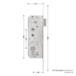 Hörmann Schlupftür-Schloss DF80/95/98, PZ, DIN Links -Bester Türzubehör Geschäft 716839 hoermann schlupftuer schloss df80 95 98 pz din links masse