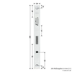 Hörmann Schlupftür-Schloss DF80/95/98, PZ, DIN Rechts -Bester Türzubehör Geschäft 796522 hoermann schlupftuer schloss df80 95 98 pz din rechts masse stulp
