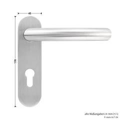 Steinau FS ES1-K Sicherheitsbeschlag, Typ D 510, Edelstahl Matt -Bester Türzubehör Geschäft ste810113 steinau fs es1 k sicherheitsbeschlag typ d 510 edelstahl matt masse griff