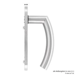 Steinau FS ES1-K Sicherheitsbeschlag, Typ D 510, Edelstahl Matt -Bester Türzubehör Geschäft ste810113 steinau fs es1 k sicherheitsbeschlag typ d 510 edelstahl matt masse griff seite